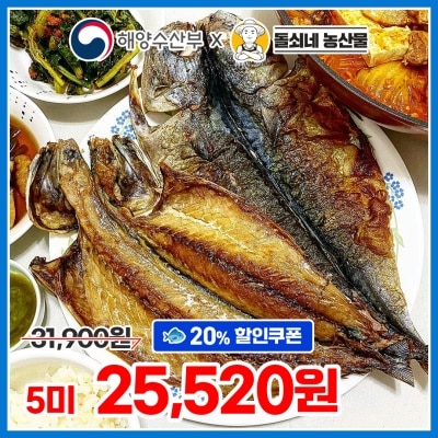 돌쇠네 동해안 반건조 고등어 5마리 10마리