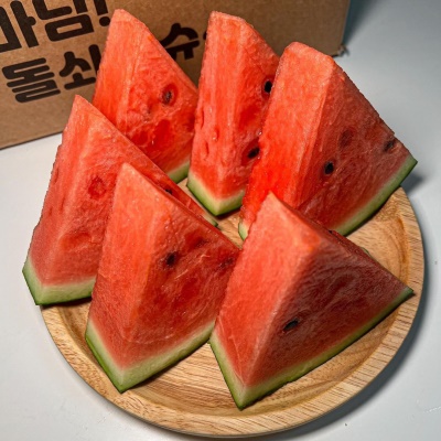 아삭-아삭 시원하고 달콤한 돌쇠네 하우스 수박 꿀수박
