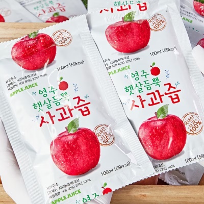 국내산 99.9% 대용량 순수 사과즙 50포 100포