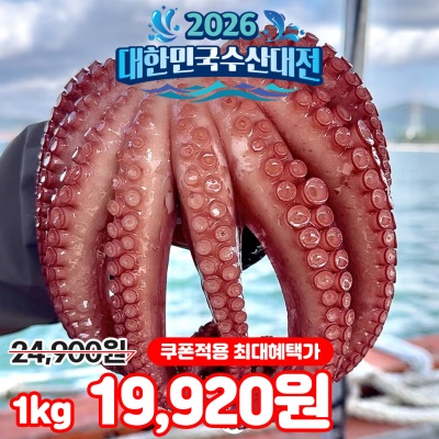 최상급 대사이즈 자연산 통영 활 돌문어 1kg (1-4미 내외)