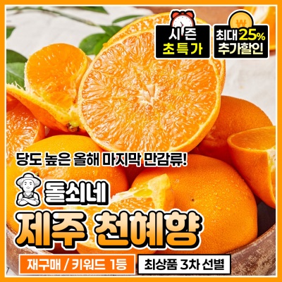 당도와 과즙이 풍부한 제주 가정용 천혜향