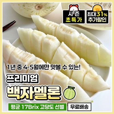 자체선별 프리미엄 고당도 제철 백자멜론
