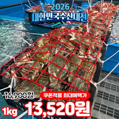 제철 활 꽃게 살아있는 활 숫꽃게 1kg