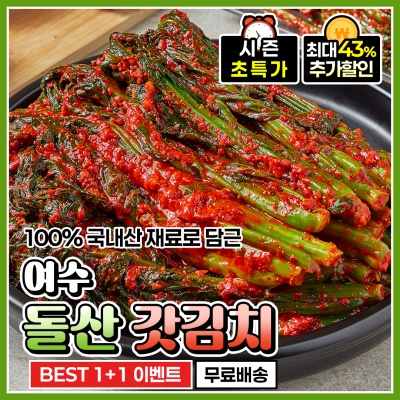 맛깔나게 담근 여수 돌산 생 갓김치 1+1