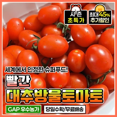 GAP 인증! 신선하고 당도 높은 빨간 방울토마토 대추방울토마토