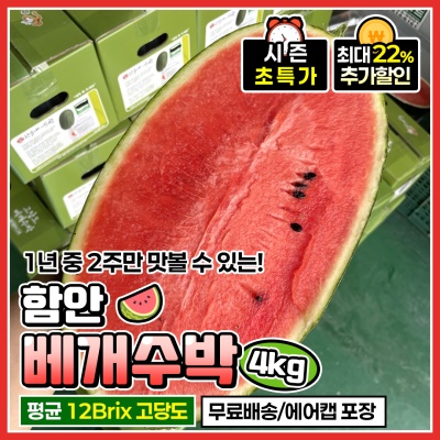 고당도 꿀수박 함안 베개수박 4kg