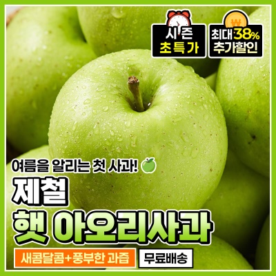새콤달콤한 26년 첫 수확 햇 아오리사과 여름사과 4kg
