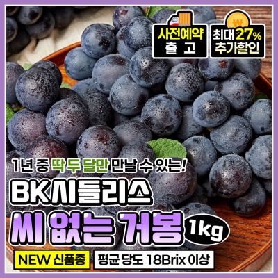 [사전예약] 당도보장! 영동 BK시들리스 포도 씨 없는 포도 거봉