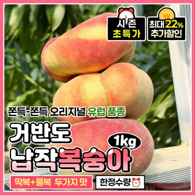 돌쇠네 자체선별 쫀득달콤 거반도 납작 복숭아 1kg