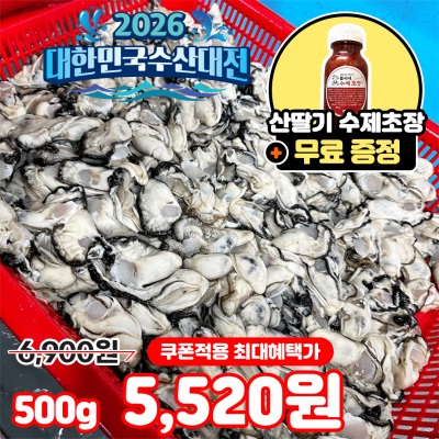 [수제초장 증정] 횟감용 올해 첫 출하 싱싱한 제철 통영 생굴