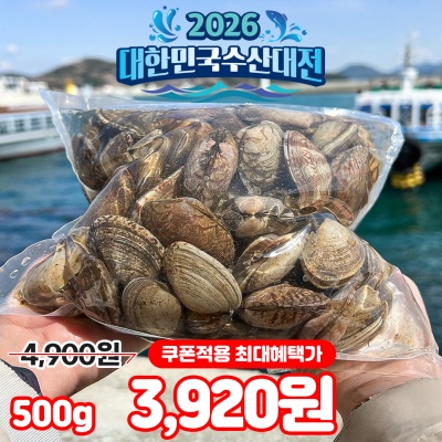 당일어획 국내산 대왕 활 바지락 