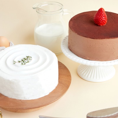 100% 식물성 생크림 사용! 비건 수제 케이크 2종 (생크림,초코)