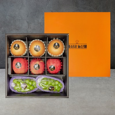 프리미엄 고급 과일 3종 혼합 선물세트 (사과,배,샤인머스켓)