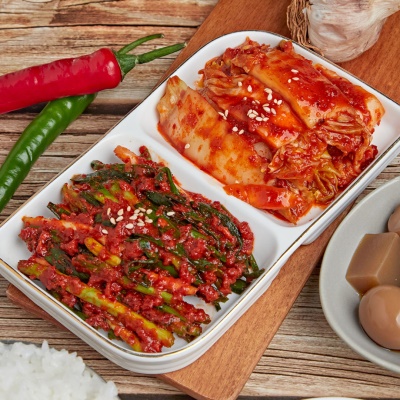 중독성 강한 맛있게 매운 실비 김치 파김치 2종! 