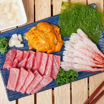 집에서 즐기는 고급 참치 홈마카세! (참치&단새우&우니&감태)