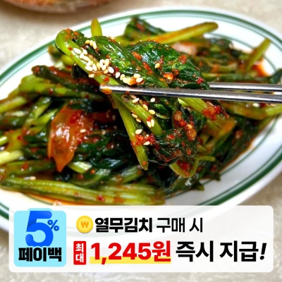 [페이백] 입맛 도는 감칠맛! 별미로 제격인 아삭하고 시원한 열무김치