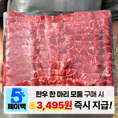 1등급 한우 한마리 모둠 1kg,500g (꽃등심, 살치살, 갈비살, 업진, 부채살, 채끝살)